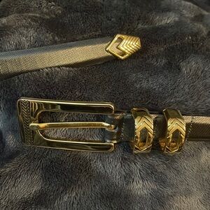 SANDY DUFTLER  DESIGNS Charcoal Grey Leather with Solid Brass Buckle